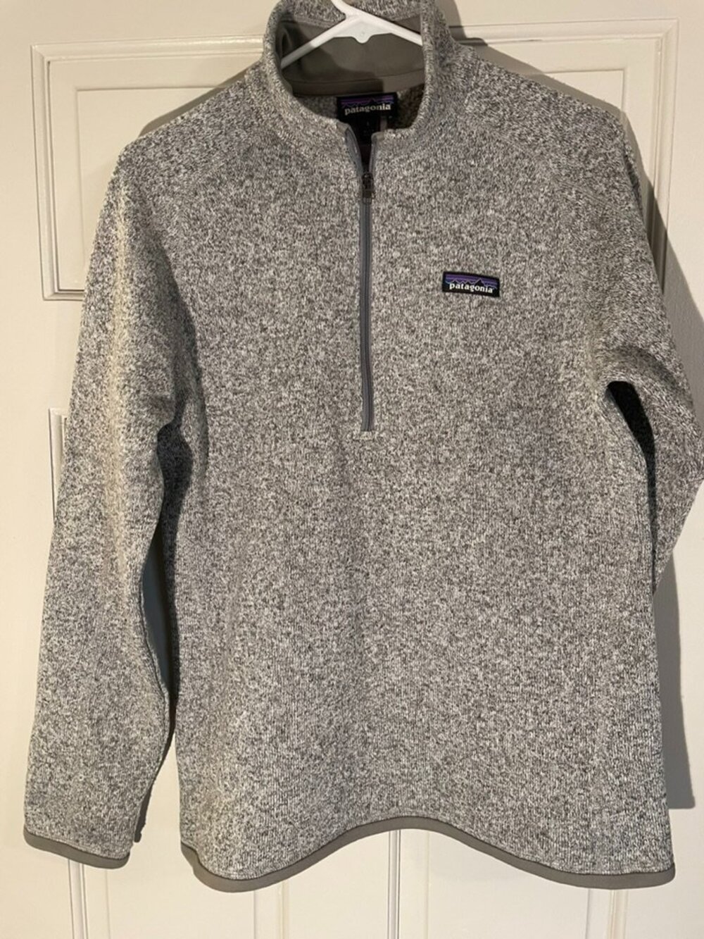Patagonia Grey Fleece Quarter Zip Pullover. Size L